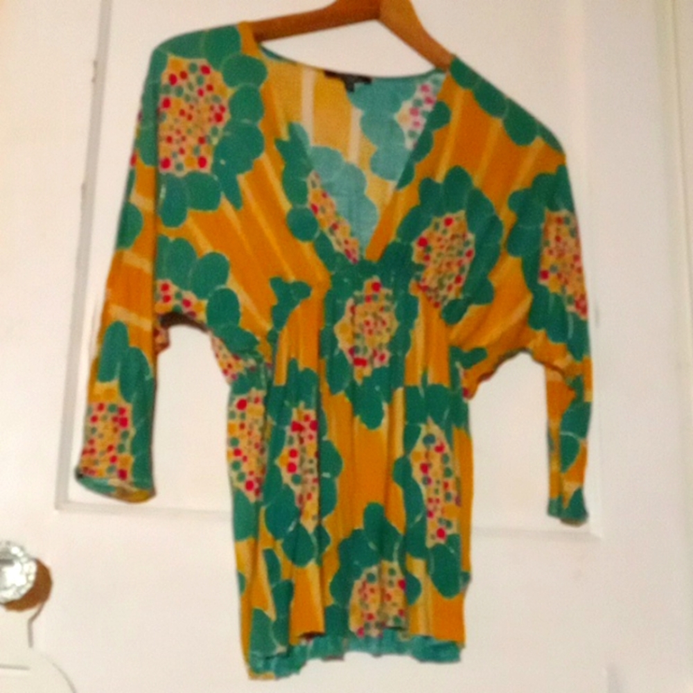 Multi color,  with gold enhancement shirt by t bags